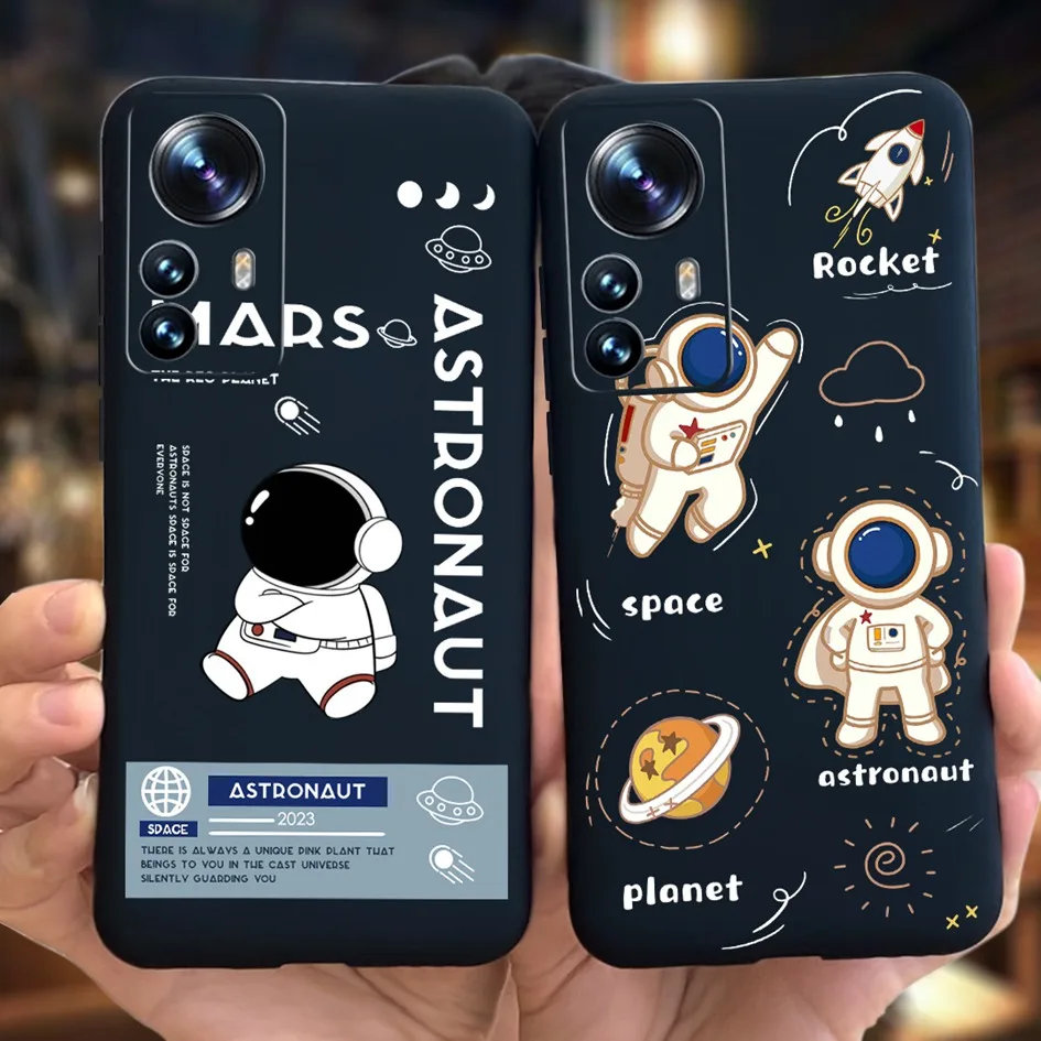 Case For Xiaomi Mi 12 Lite Cover Cute Astronaut Soft Silicone Phone Cover For Xiaomi Mi 12 Pro 12X Mi12 Pro 5G Protective Shells