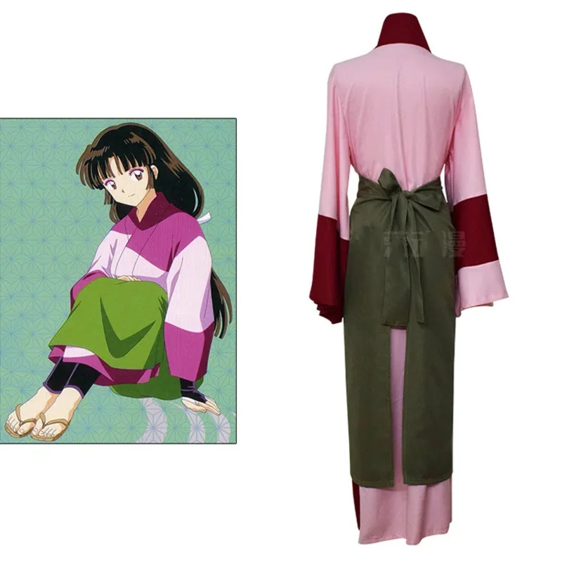 Anime InuYasha Sango Kimono Cosplay Costume Women Girls Japanese InuYasha Sango Kimon COS Halloween Carnival Clothing
