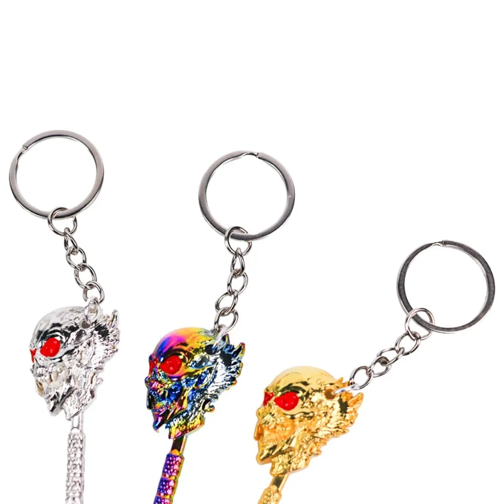 11.8cm Fantasy Skull Head Metal Oil Spoon Smoking Accessory Portable Keychain Pendant Multipurpose Decor Gift view 5