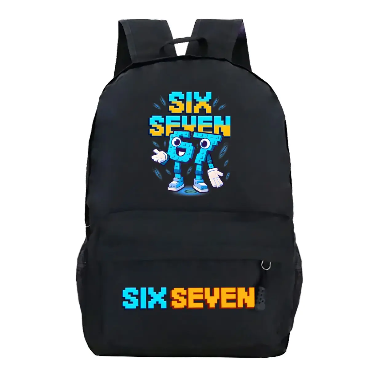 Zaino Six Seven Borsa a tracolla da gioco con grafica italiana Brainrot con stampa dorata Meme Zaino per cartoni animati per ragazza ragazzo moda adolescente