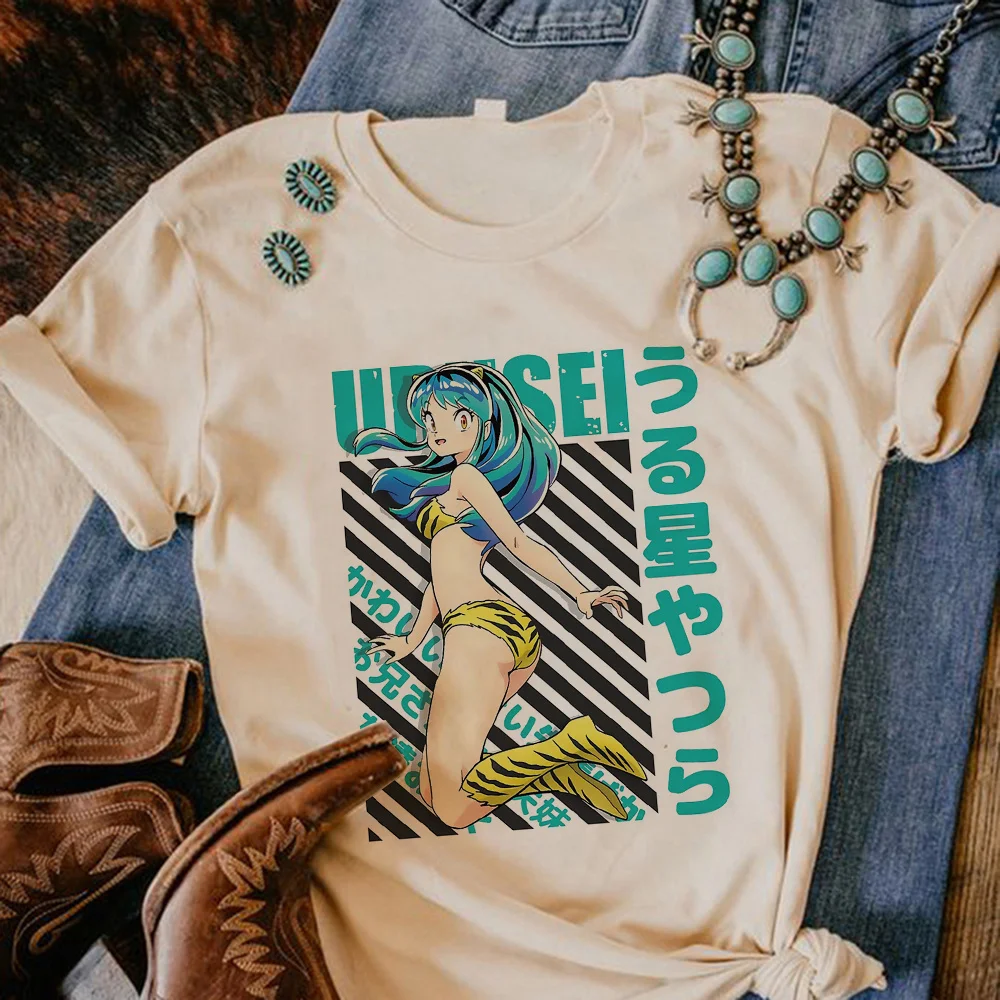 Urusei Yatsura And Tsuira tshirt women comic top girl designer clothes