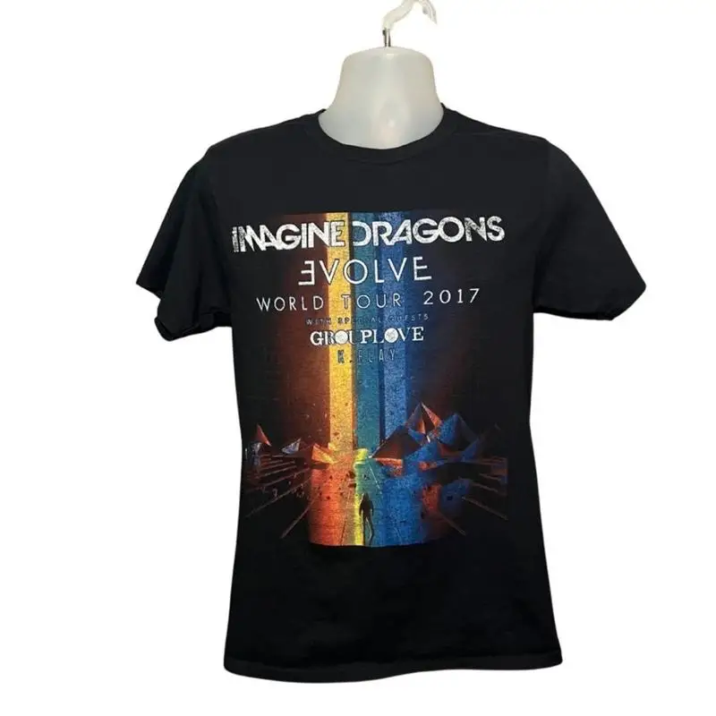 Imagine Dragons hommes petit 2017 Evolve Tour Concert t-shirt à manches courtes