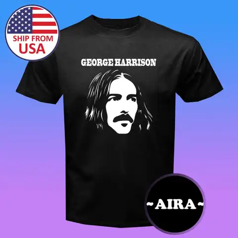 GEORGE HARRISON Herr Svart Storlek S-5XL 8 best sales George Shirts Bulk - №1