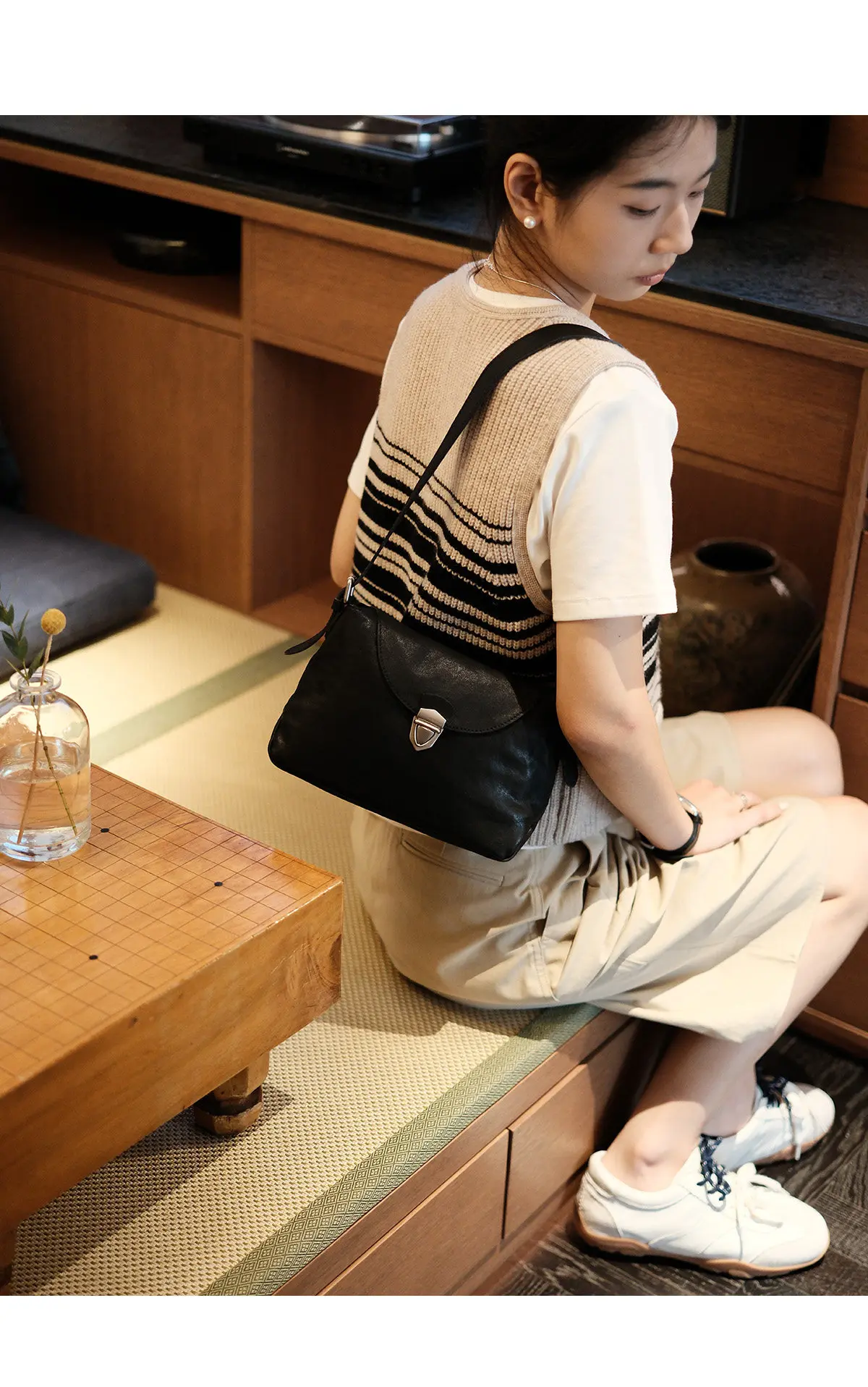Hochwertige Damen-Umhängetasche aus echtem Leder für den täglichen Gebrauch im Freien, modische Vintage-Luxus-Schultertasche aus echtem Rindsleder – Detail 12