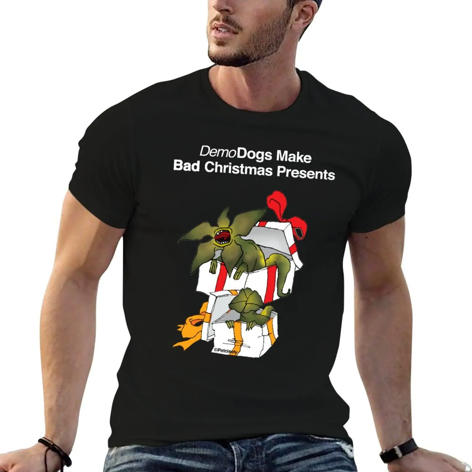 Demo dogs make bad christmas present T-Shirt rapper graphic tees boys animal print Short sleeve tee men