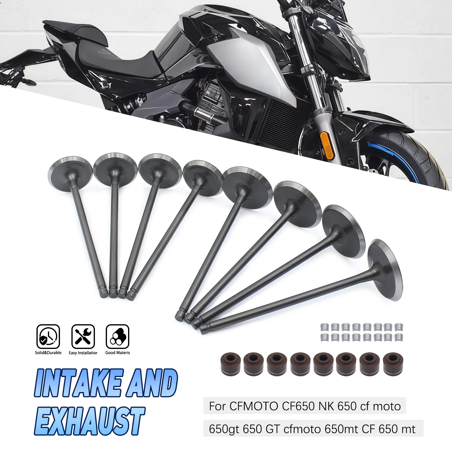 

Intake Exhaust Valves Stem Seal Kit For CFMOTO CF650 NK 650 moto 650gt 650 GT 650mt CF 650 mt Motorcycle Engine Parts