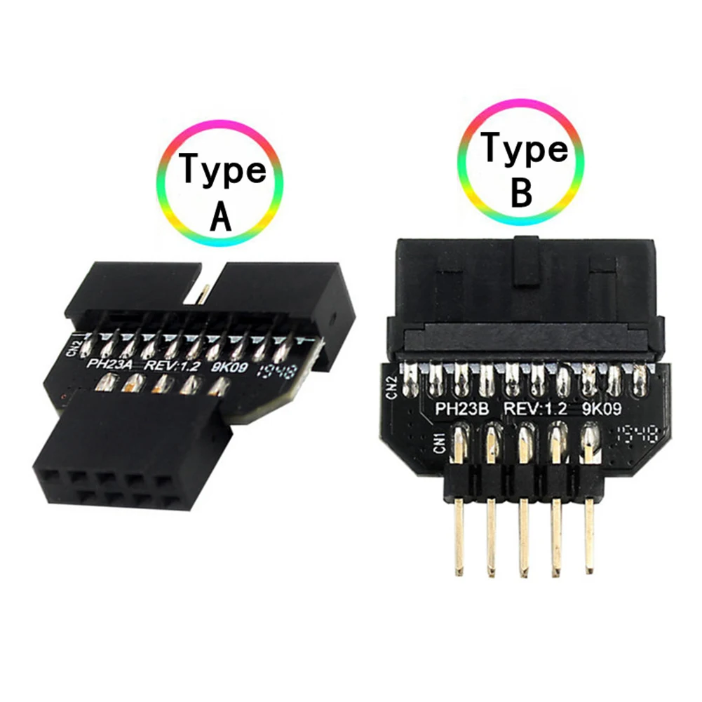 USB 3.0 20-Pin to USB 2.0 9-Pin Adapter Replacement Front Panel Converter for Motherboard Computer Peripherals