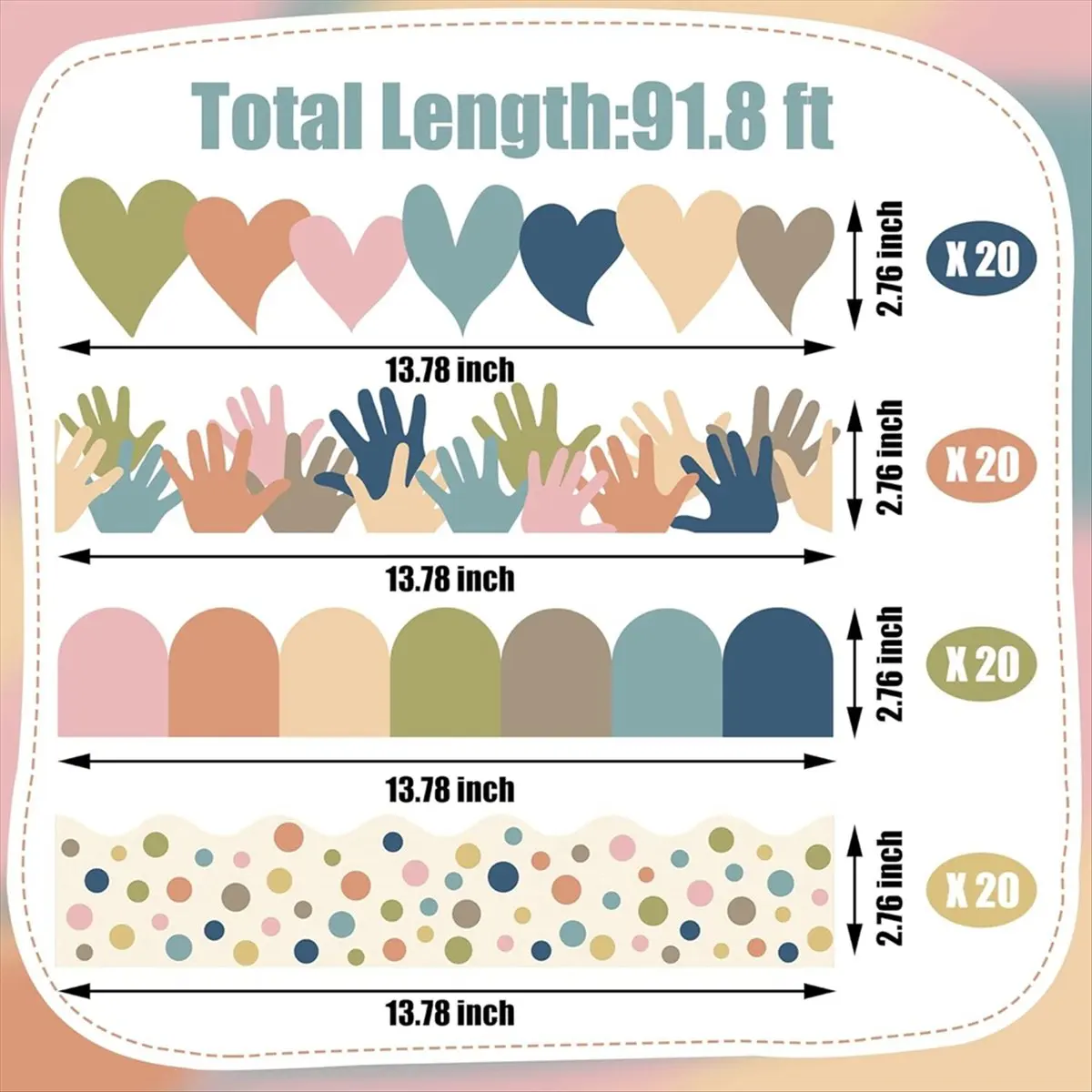 2026 + بوهو لوحة الإعلانات الحدود الفصول الدراسية ملصقات الحدود الملونة بوهو يموت قطع الحدود الزخارف حدود لوحة الإعلانات #3