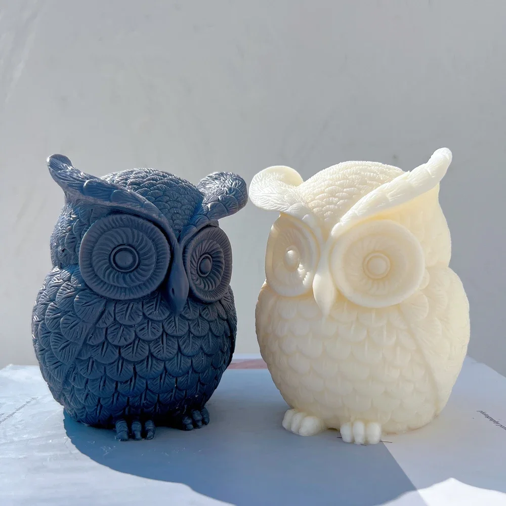 

Owl Candle Molds Creative Animal Statue Silicone Mold Figurines Novelty Decor Bird Decor Gifts