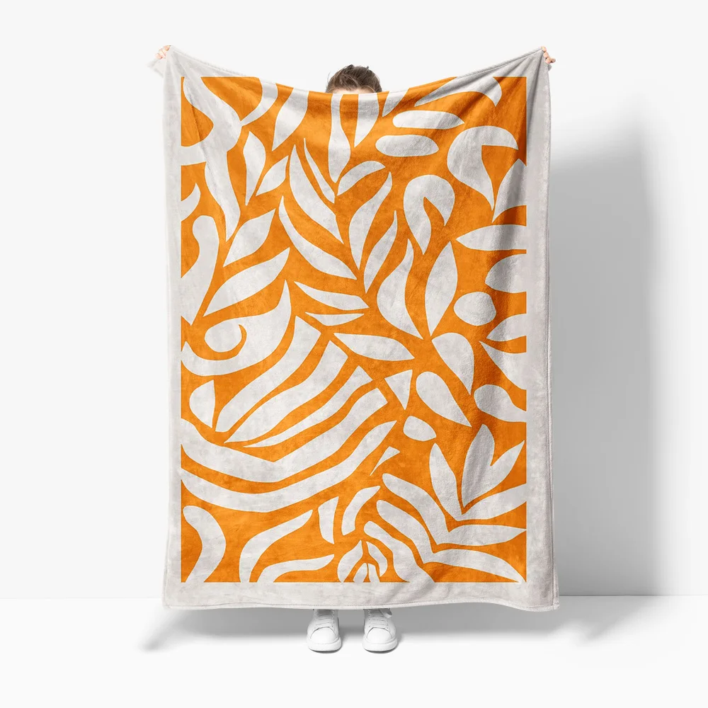 

Vibrant Floral Fleece Blanket Soft Throw Blanket for Sofa Bed Living Room Decoration Gift