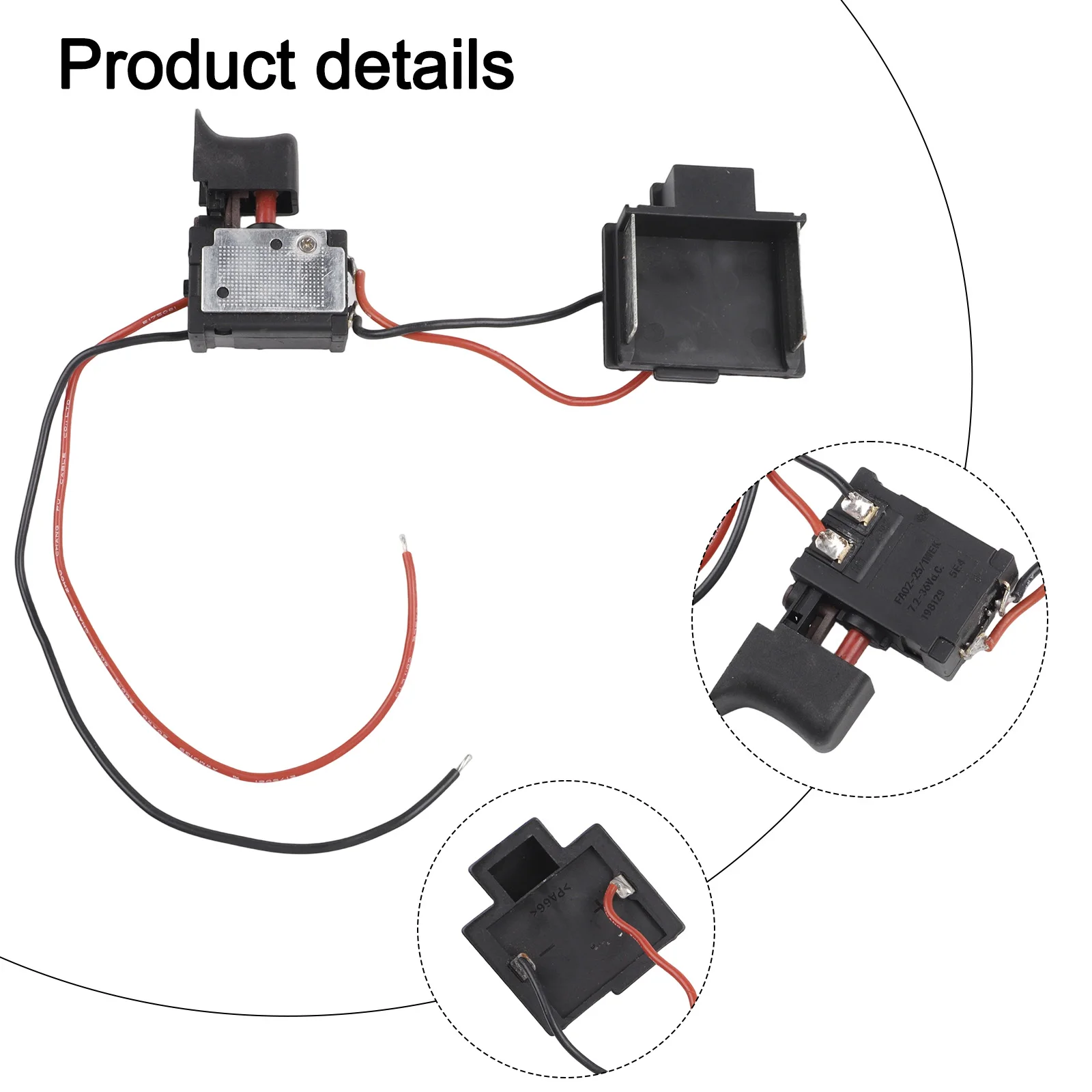 16A Blower Switch Lithium Battery Switch For Gardening DC 7.2-24V For Lithium Electric Blower For Electric Appliances