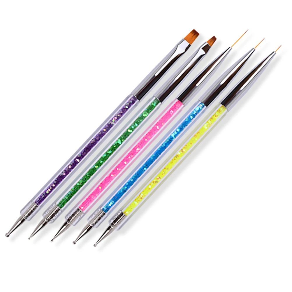 

10Pcs Nail Dotting Pen Reusable Nail Art Brush Lightweight for DIY Fine Line Drawing Flowers Uv Gel Manicure Pen