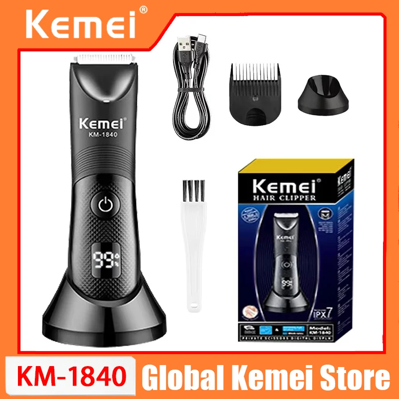 

KM-1840 KEMEI's New Full Body Waterproof Electric Fader Barber With Charging Base Multi-function Shaving Hair Clipper Barber
