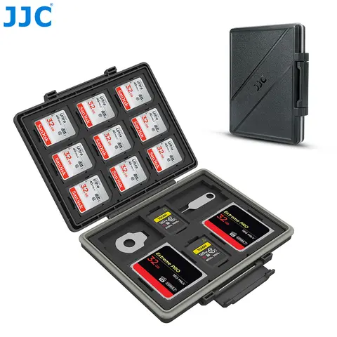 JJC 마이크로 SD 카드 케이스 홀더, 카드 도구 포함, SD/ MicroSD/ TF/ CF/ XQD/ CFexpress A/B 타입 카드용 방수 메모리 카드 케이스