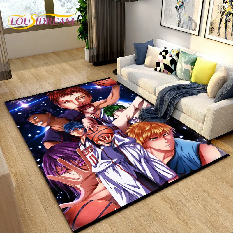 Kuroko\'s Basketball Anime Cartoon Area Rug,Carpet Rug for Living Room Bedroom Sofa Doormat Decoration, Kids  Non-slip Floor Mat