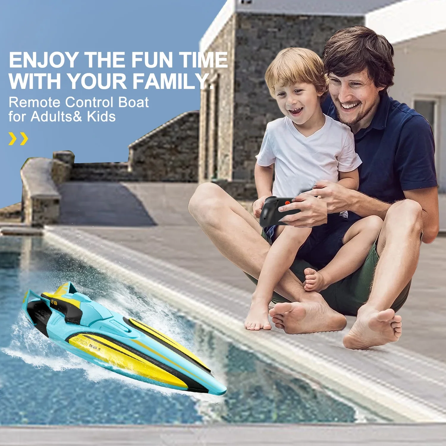 S1 RC Boat Wireless Electric Long Endurance High-Speed Remote Control Racing Boat 2.4GHZ Rechargeable Water Model Children Toys