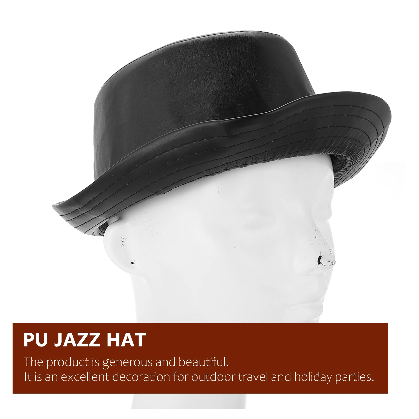 

Jazz Top Hat Retro Gentleman Vintage Outdoor Leisure PU Middle Aged Elderly Sun Visor Hat British Style Photography