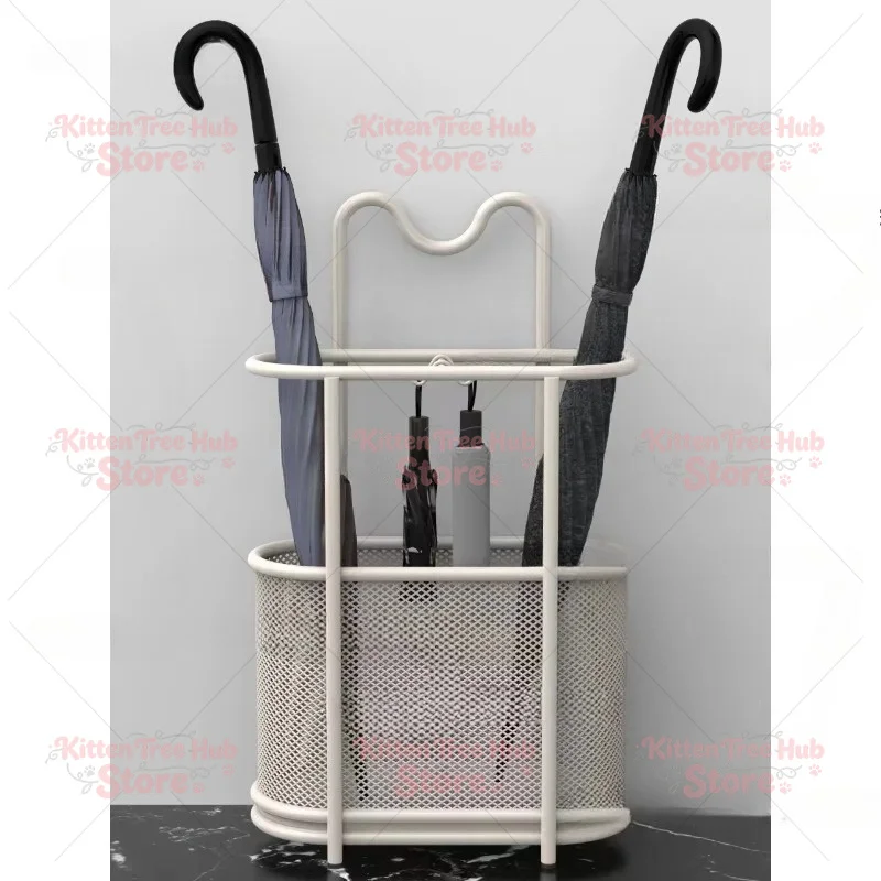 Luxury Wrought Iron Umbrella Stands Cat Ears Design Home Portable Rack Creative Entrance Hallway Storage Rack Umbrella Organizer