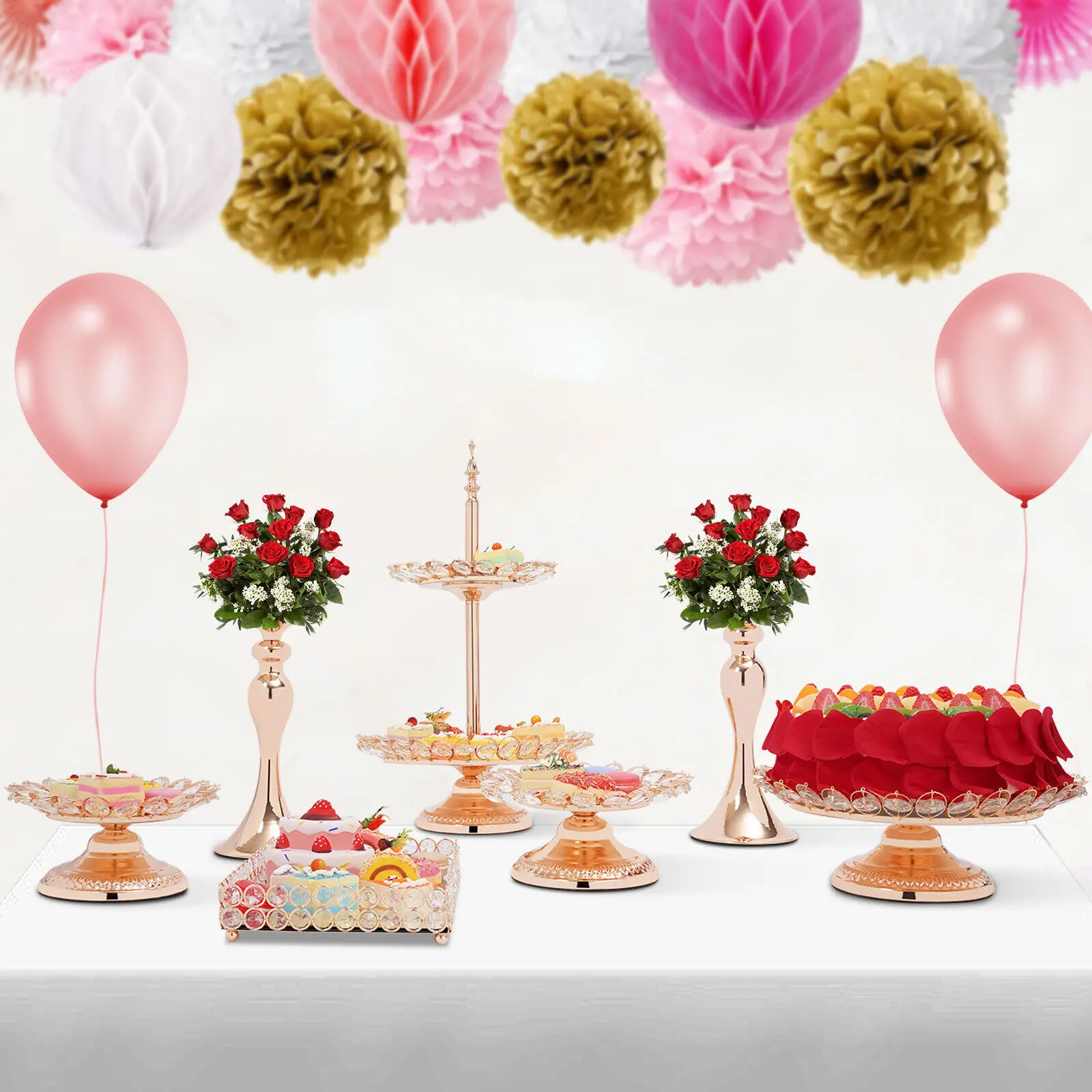 Cake Stands Round Cupcake Stands Party Celebration Dessert Display Plates Set image 6
