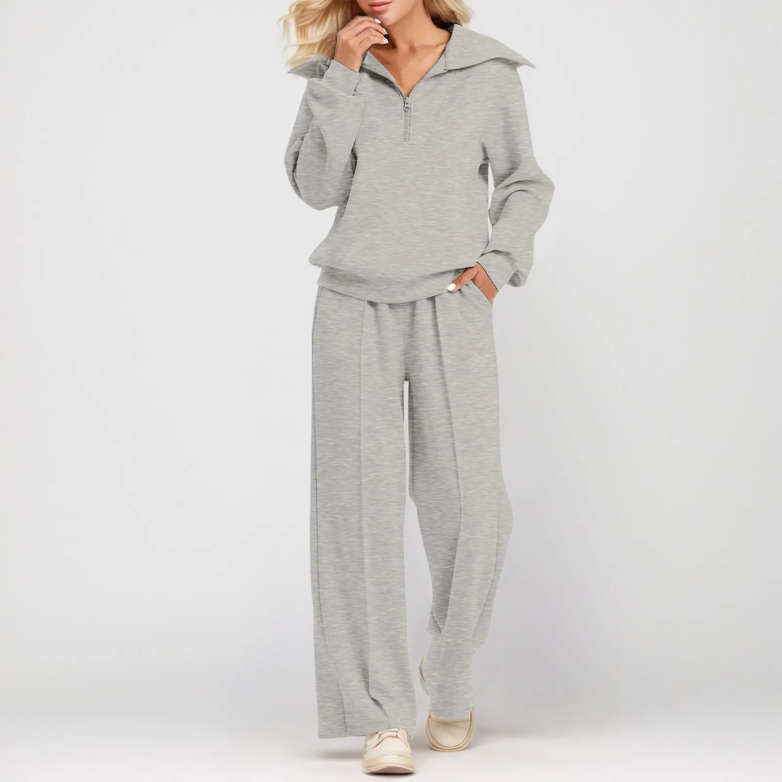 Pant 2 Piece Sets Women Outfit Women\'s Suit Warm Trouser Oversized Casual Sweaters Jogging Knitwear Tracksuit Matching Sets