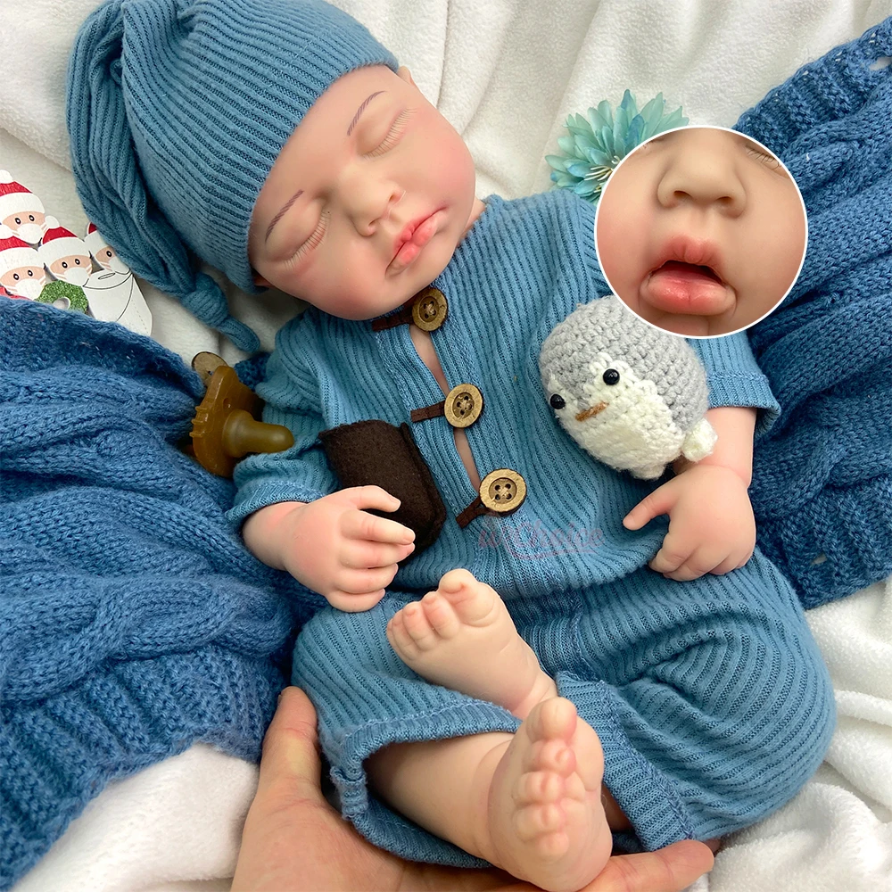 

50 см кукла-реборн Лулу с открытым ртом, силиконовая, ручной работы, мягкая на ощупь, реалистичная, утяжеленная, для новорожденных, для снятия тревоги