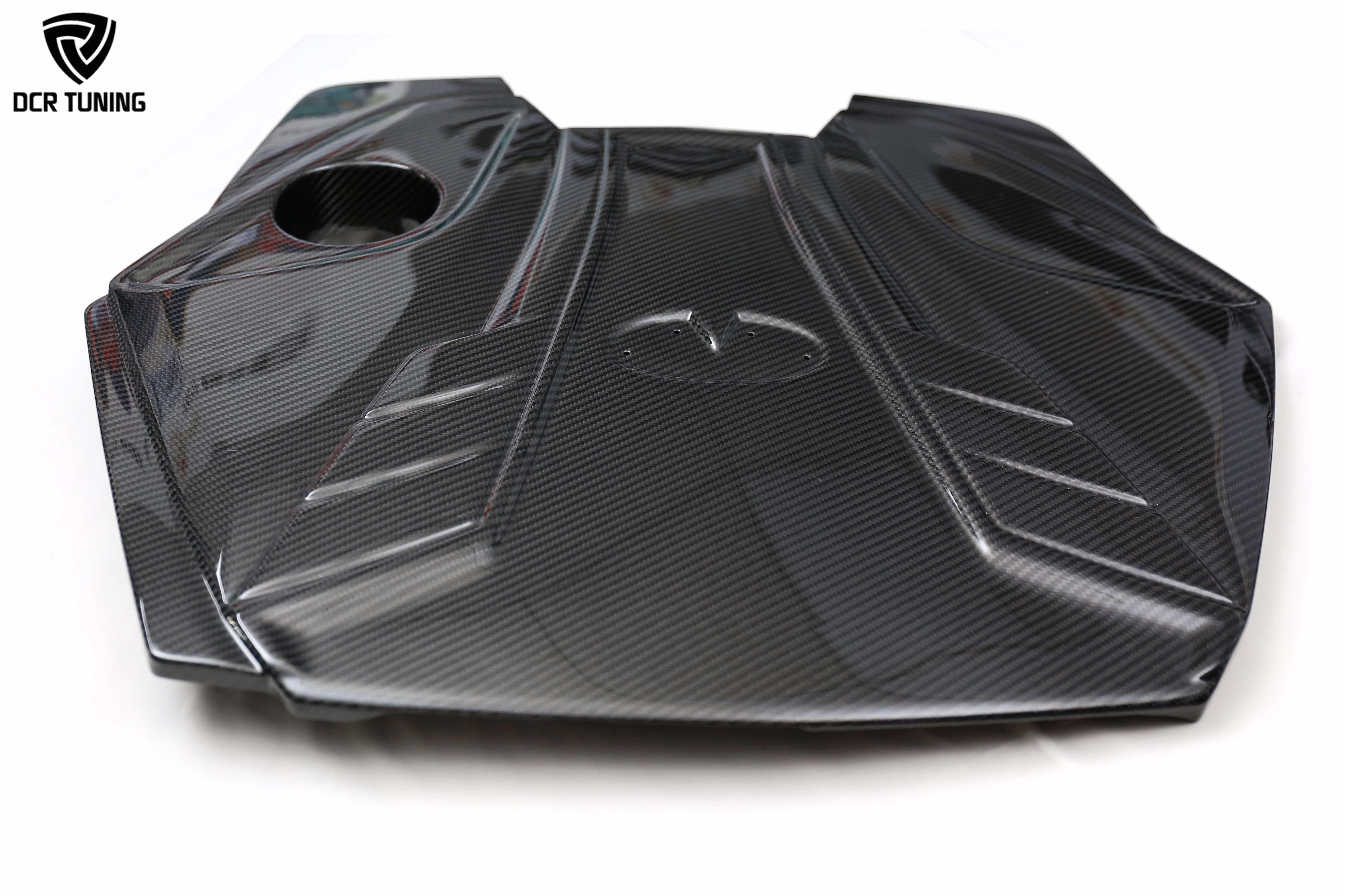 3.0T Q50 Dry Carbon Fiber Engine Cover New Exterior Real Carbon Auto Front Hood Trim Replacement for Infiniti Q60 Q50 3.0T 2016+