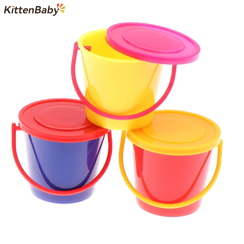 1/12 Dollhouse Mini Buckets With Cover Dollhouse Kitchen Bucket Decoration Dolls House Home Accessories