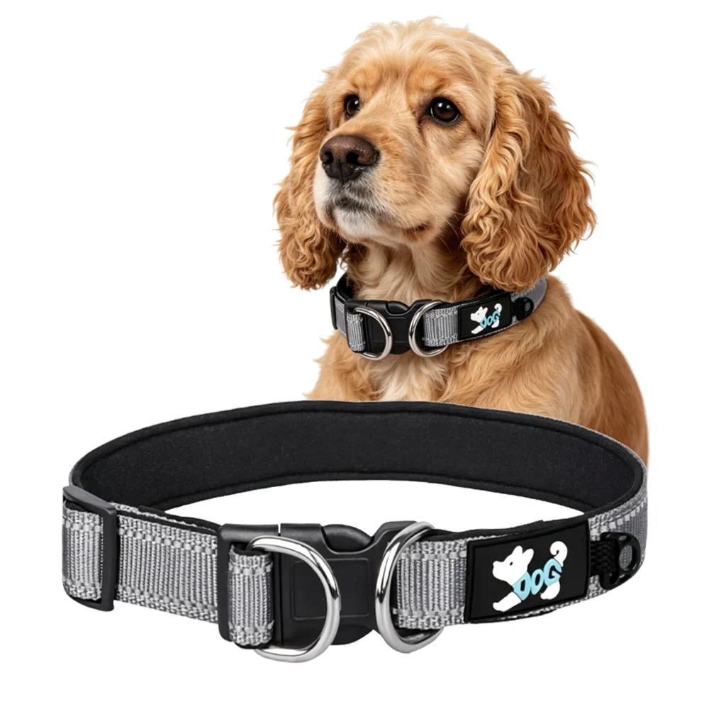 Reflektierendes Hundegeschirr für Mittelgroße bis Kleine Hunde Komfortables Innenfutter Doppel-D-Ring Zugkraftverteilung Hundeleine – Detail 1