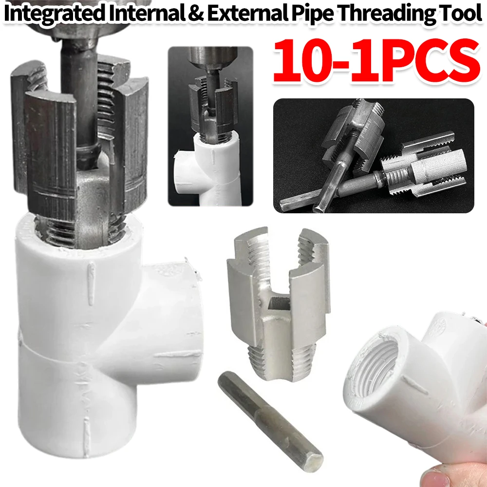 

PVC Pipe Threading Tool for Electric Drill - Dual Function Internal & External Thread Cutter with Smooth Operation for Plumbing