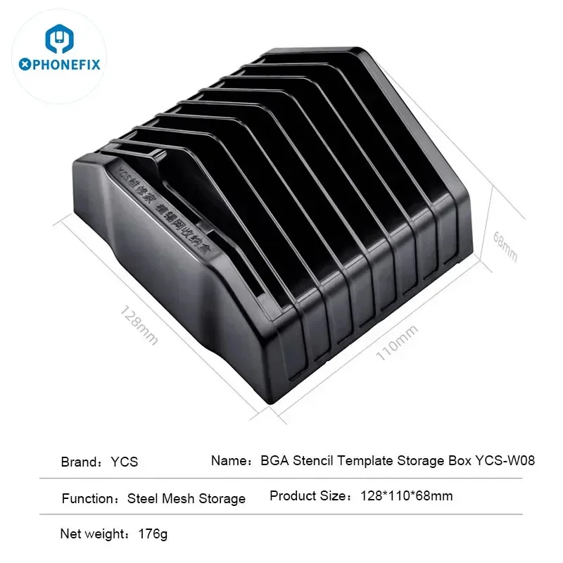 BGA Stencil Template Storage Box Steel Mesh Tin Planting Net Storage Box for Mobile Phone Motherboard CPU Chip Repair Tool