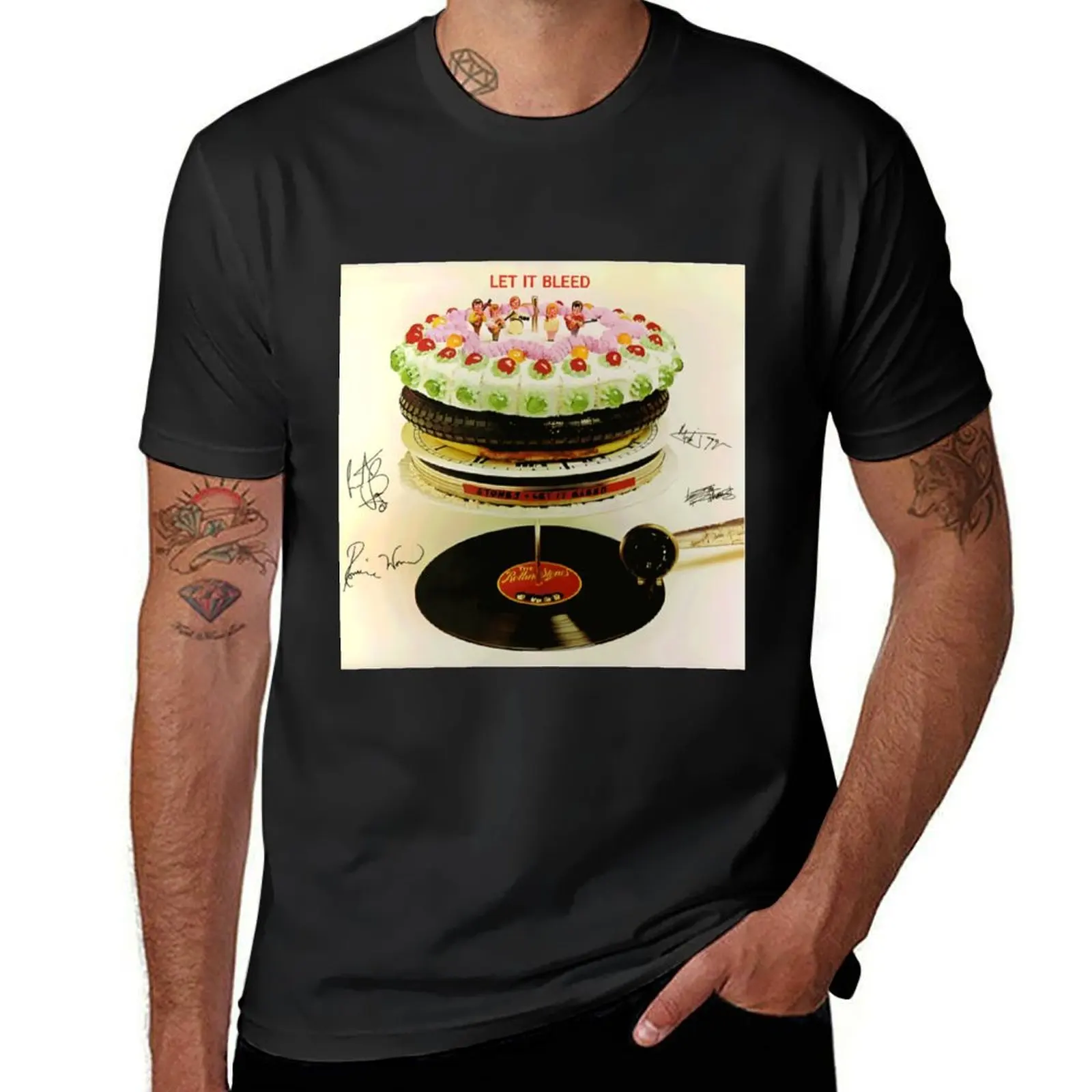 

Let It Bleed Album Birthday Cake T-Shirt customizeds vintage oversized sweat mens funny t shirts