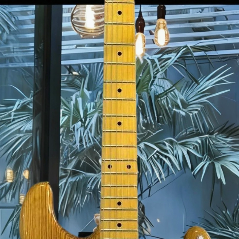 Gift Christmas Yellow Stripes STS Electric Guitar Mahogany Body Rosewood Fingerboard Free Shipping