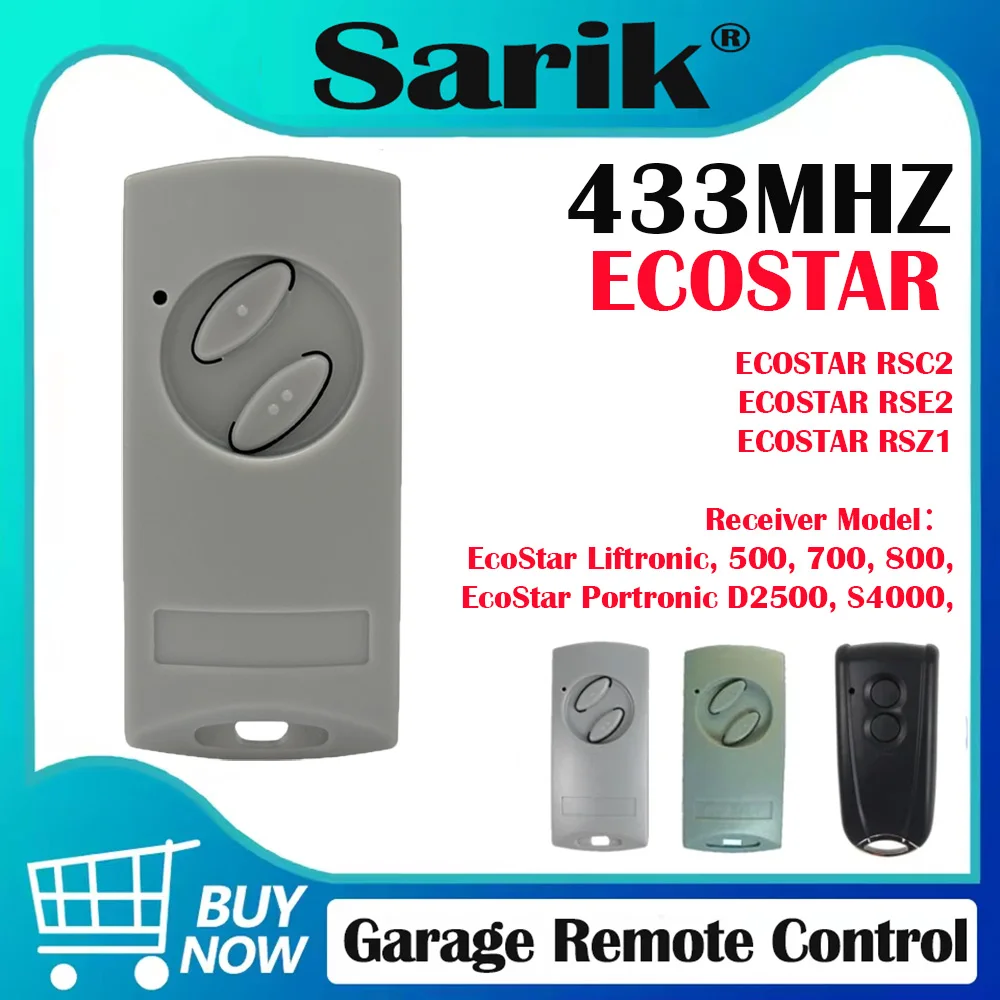Garage Door Remote Control ECOSTAR RSC2 RSE2 433.92MHz Rolling Code ECOSTAR RSC2-433 RSE2-433 Remote Control