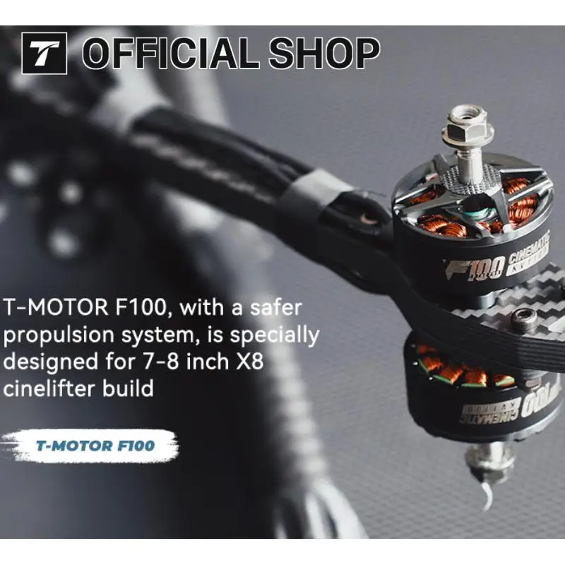 

T-Motor F100 2810 Fpv Cinematic Brushless Motor for 7-8 Inch Cinematic Drones Safer Propulsion Syatem Fpv Sesiers Motor