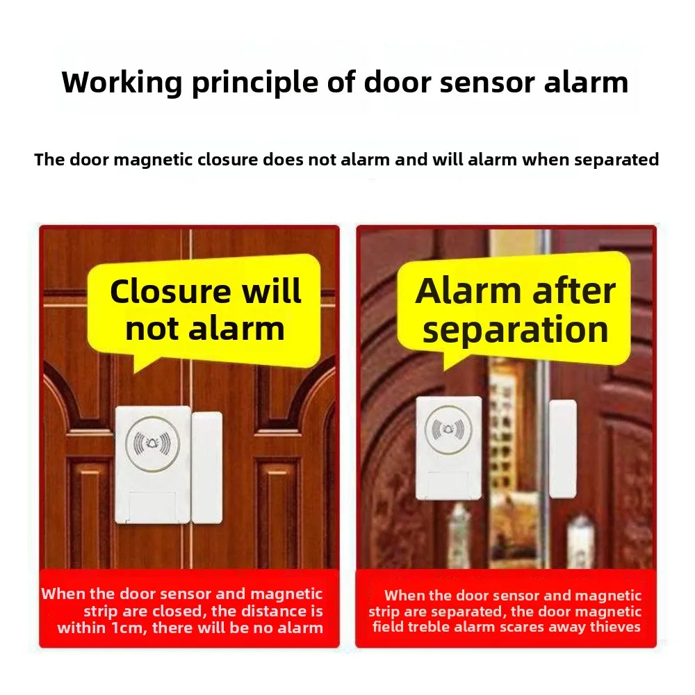 ドア窓警報 120dB 大音量磁気センサーホームオフィスセキュリティ簡単インストール盗難防止警告引き出しキャビネット