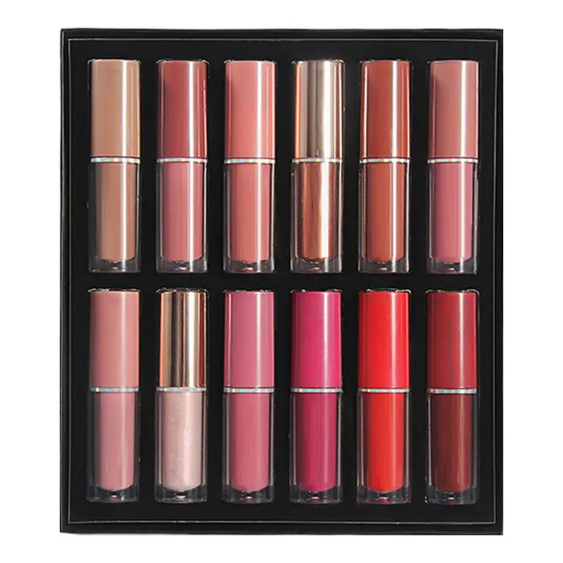 

12pcs Velvet Matte Lip Gloss Set Waterproof Long-wear Liquid Lipstick Lip Colour Lips Daily Makeup Women Cosmetics Lip Glaze