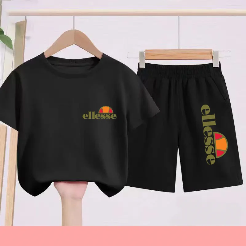 

Children's Casual SportswearT-shirt + Short(3 to 13 Years Old) Boys and Girls with Creative Letter-pattern Short-sleeved Shirts