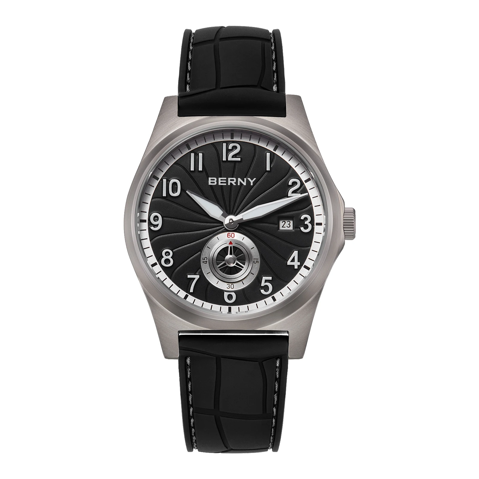 BERNY Men's Titanium Automatic  Watch Super Luminous 10ATM Waterproof Sapphire Strengthen Fluororubber Outdoor Men's Wristwatch view 3