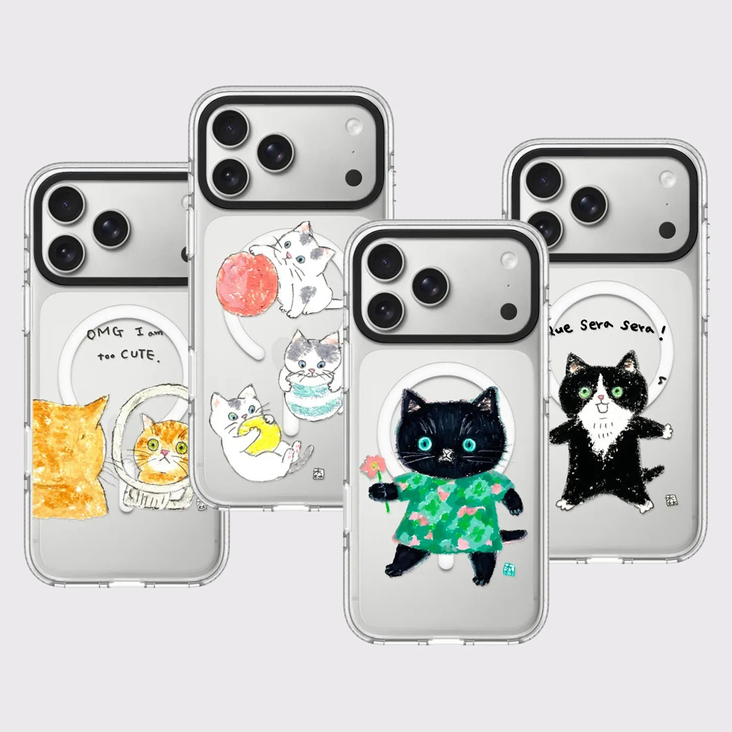 OMG I Am Too Cute White Border Magnetic Impact Phone Cover for IPhone 12 13 14 15 16 17 Pro Max Case for IPhone 17 Air