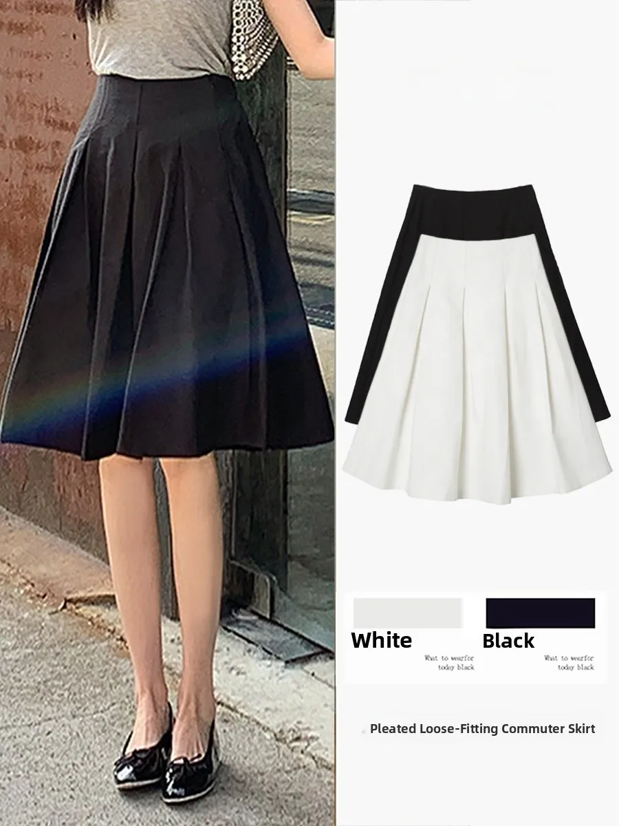 

Женская юбка А-силуэта Bla, весна-осень, с высокой талией, плиссированная, для офиса, стройнящая, из полиэстера