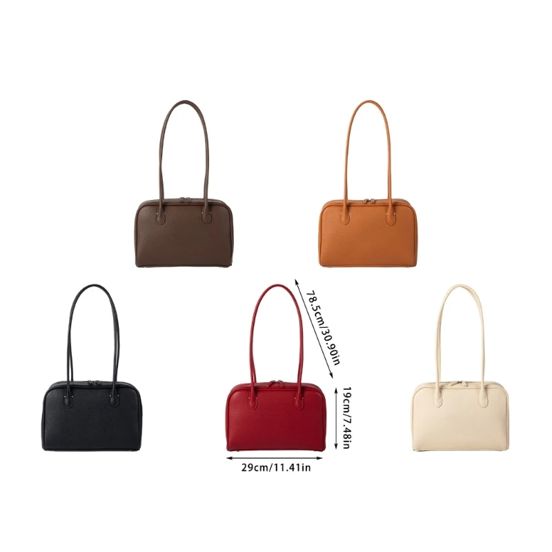 Bolsa axilas feminina elegante bolsa ombro simples bolsa axila couro PU