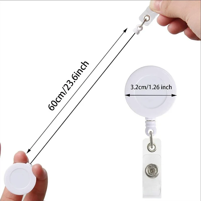 10pcs/lot Retractable Lanyard Reel Strap Pull ID Card Badge Tag Clip Holder Hospital Office Favor Smiling Face Card holder