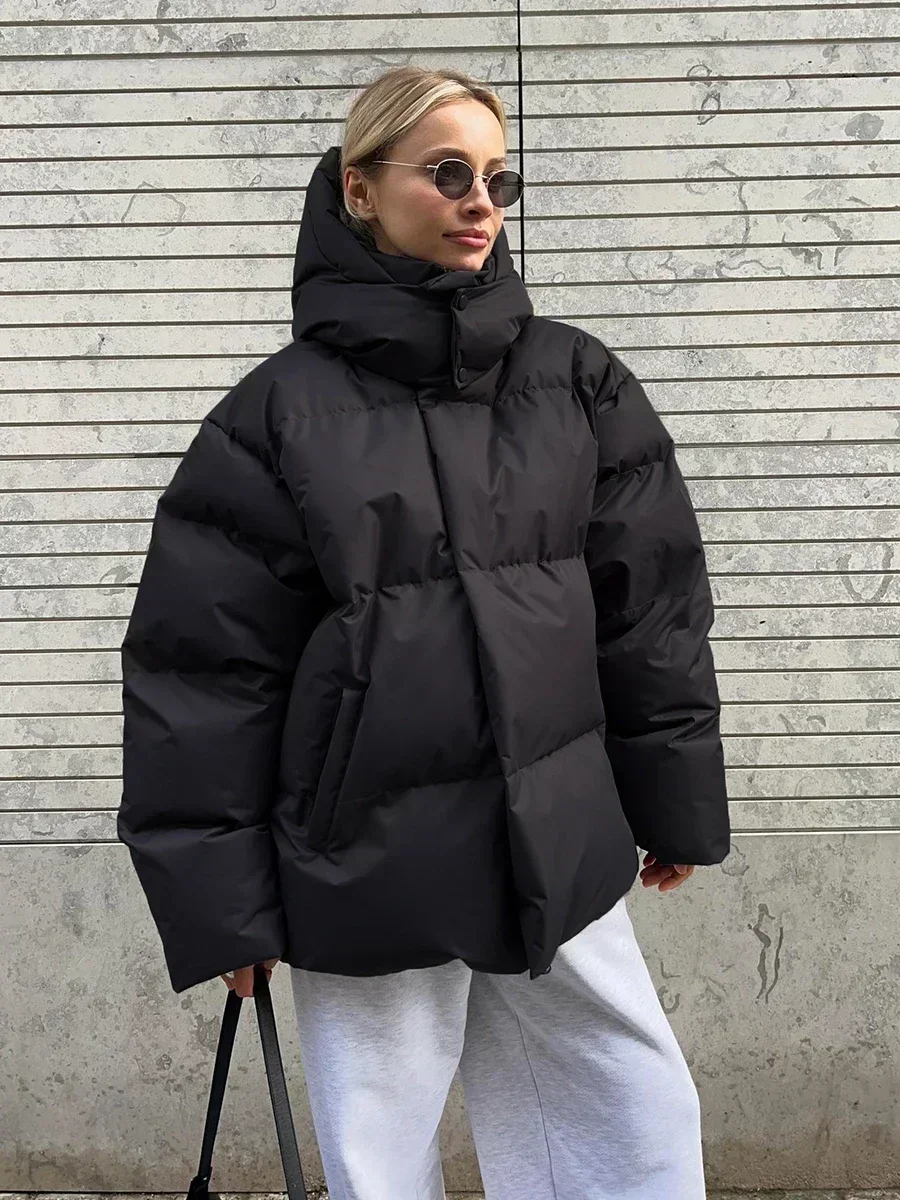 Bornladies Quilted Jacket Women Winter Loose Parkas Coat Vintage Bread Jacket Outwear Office Ladies Warm Cotton Puffer Jackets