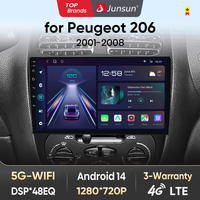 Junsun AI voice Wireless Carplay Android Auto radio For Peugeot 206 206CC 206SW 2001-2008 Car Intelligent Systems 2din autoradio