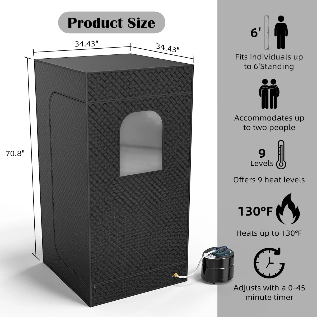

Sauna Box, Portable Sauna for Home, Large Sauna Tent with 3.0L Steamer for Full Body SPA,Factory Direct Sales