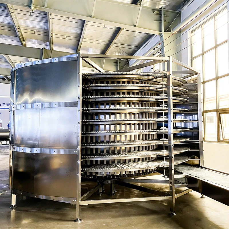 IQF Spiral Freezer Stainless Steel Industrial Quick Freezing Tunnel for Seafood Shrimp Fish Processing Plant