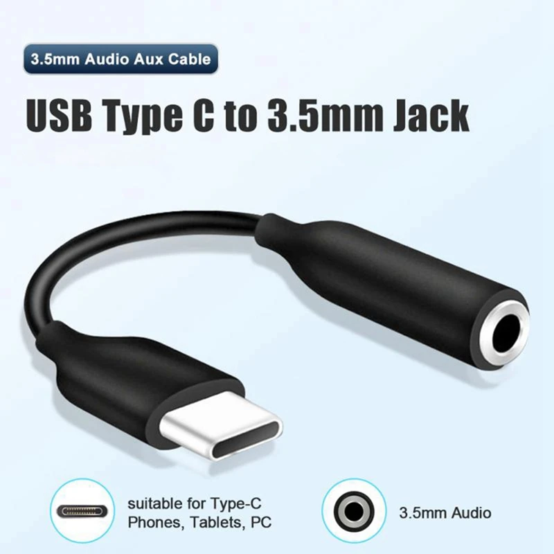 USB C To 3.5 Mm Jack Aux Adapter Type-C 3.5 Digital DAC Audio Cable Adapter Earphone Accessories