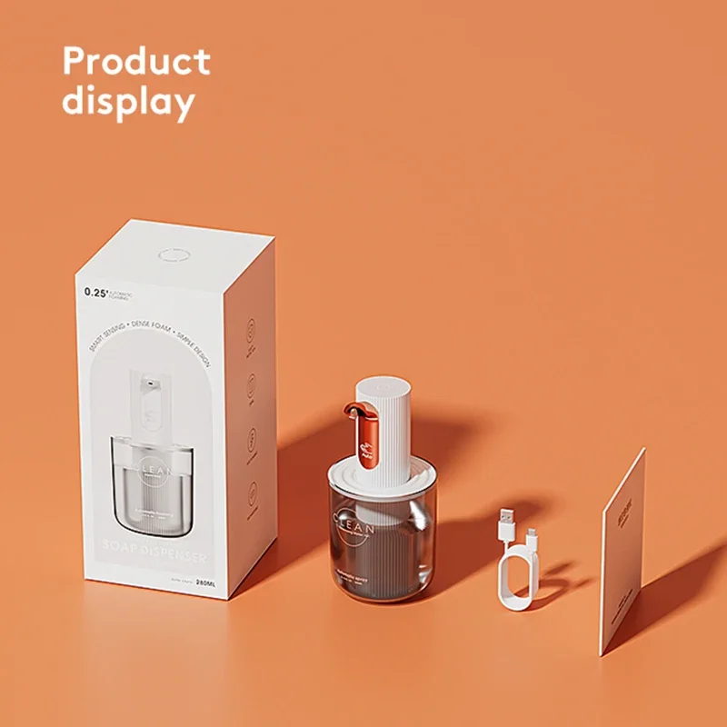 New Design Automatic Foam Soap Dispensers Bathroom Smart Washing Hand Machine with USB Charging High Quality ABS Material