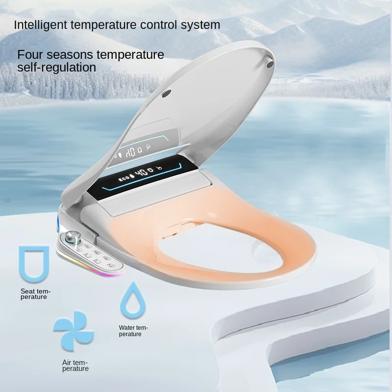 

Smart Bidet Toilet Seat for Bathrooms Heated Seat Slow Close Warm Dryer Rear Front Wash Warm Water Remote Control Night Light