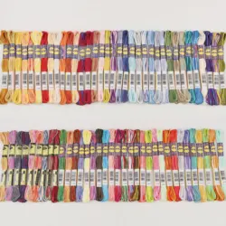 6 Pieces Variegated Mercerized Cotton Embroidery Floss Cross Stitch Thread 8.7 Yards Skein Mouline Variation 70 Colors Available